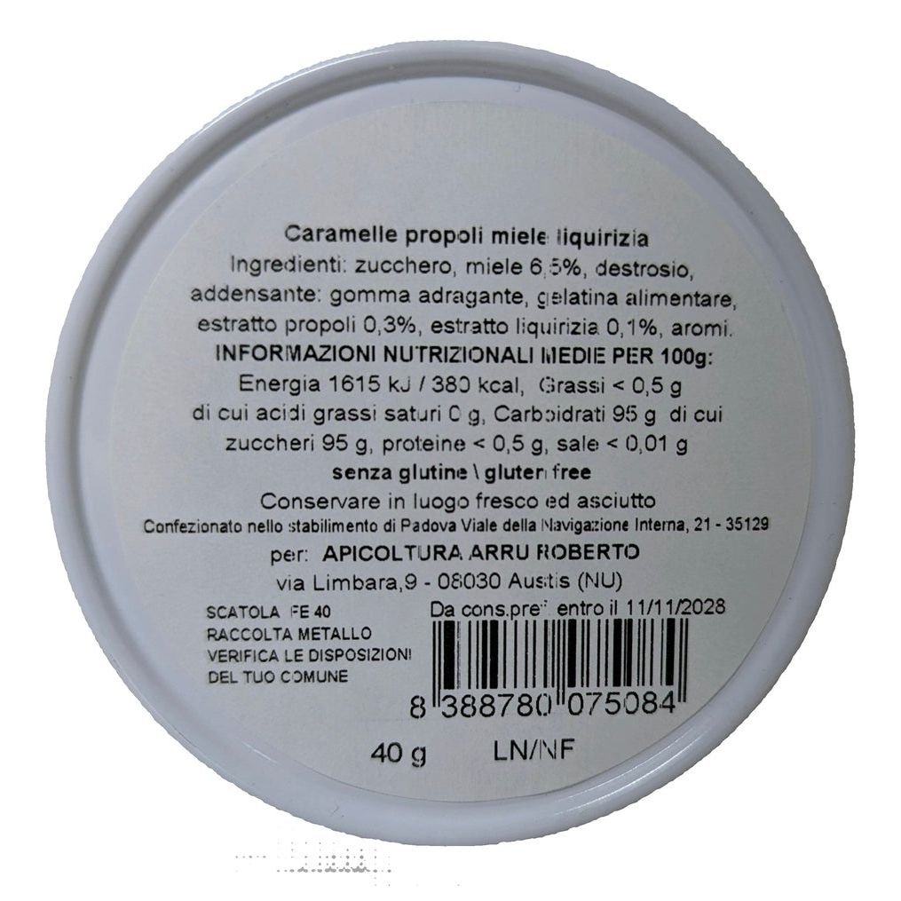 Caramelle balsamiche propoli Miele e Liquirizia - Apicoltura Roberto Arru