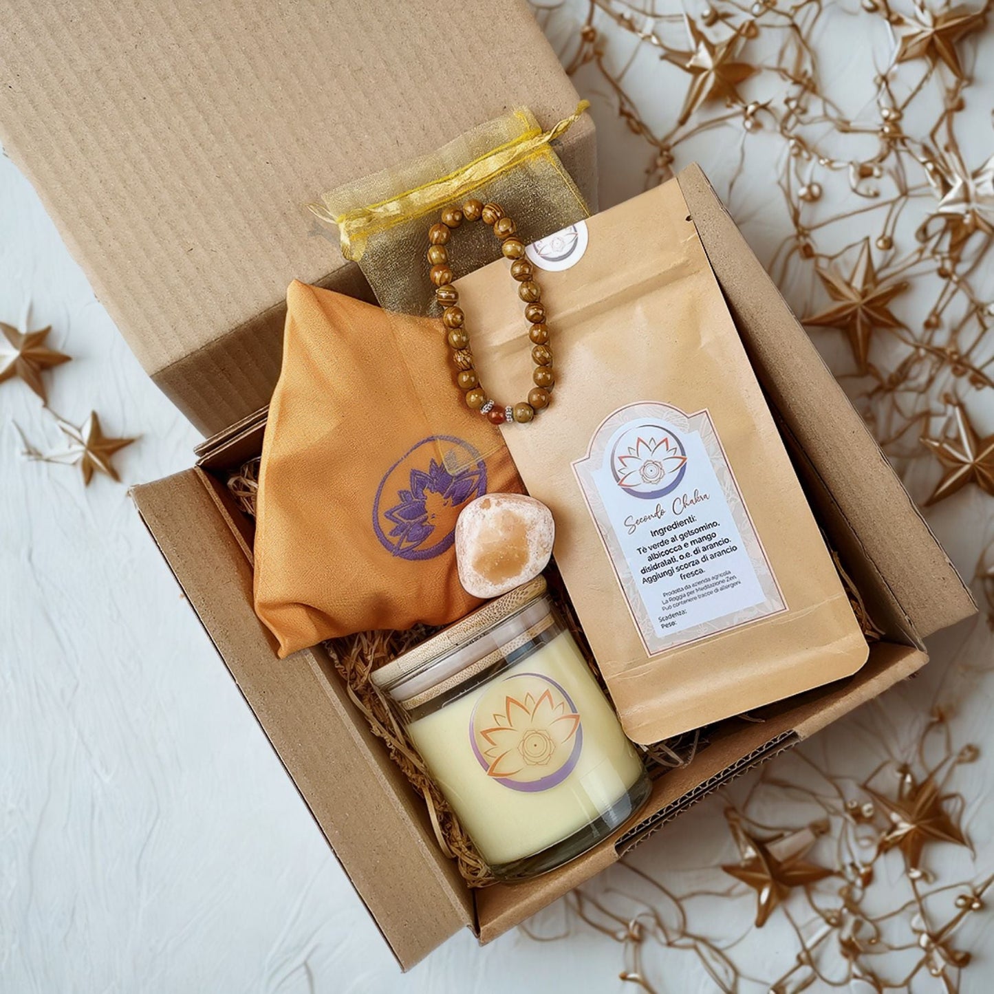 Box Equilibrio Chakra - Tisana, Candela, Bracciale e Profumatore