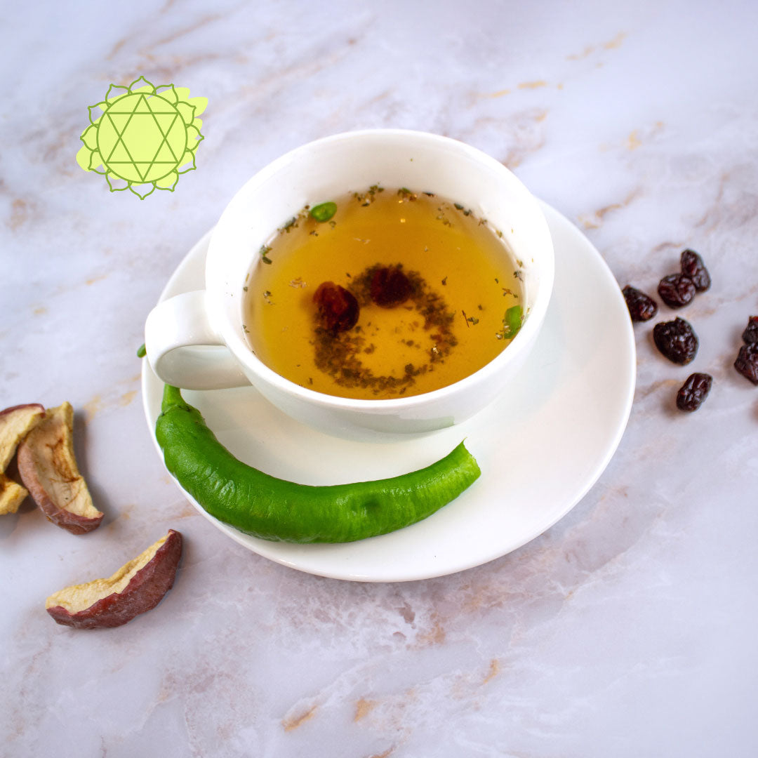 Tisana Quarto Chakra - Maggiorana, Mela, Mirtilli e Peperoncino