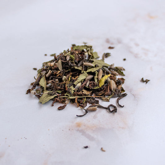 Tisana Sesto Chakra - Tè Darjeeling, Menta, Ginepro e Lavanda