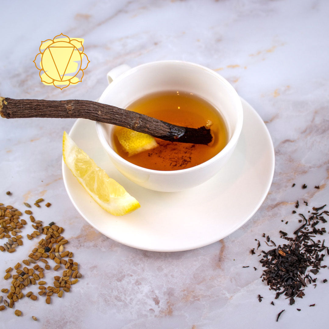 Tisana Terzo Chakra - Tè Nero, Liquirizia e Limone